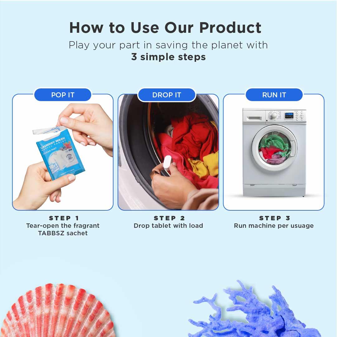 TABBSZ LAUNDRY WASH - OCEAN MIST - Tabbsz store- Ocean Mist / Pack of 8 - wk_wallet