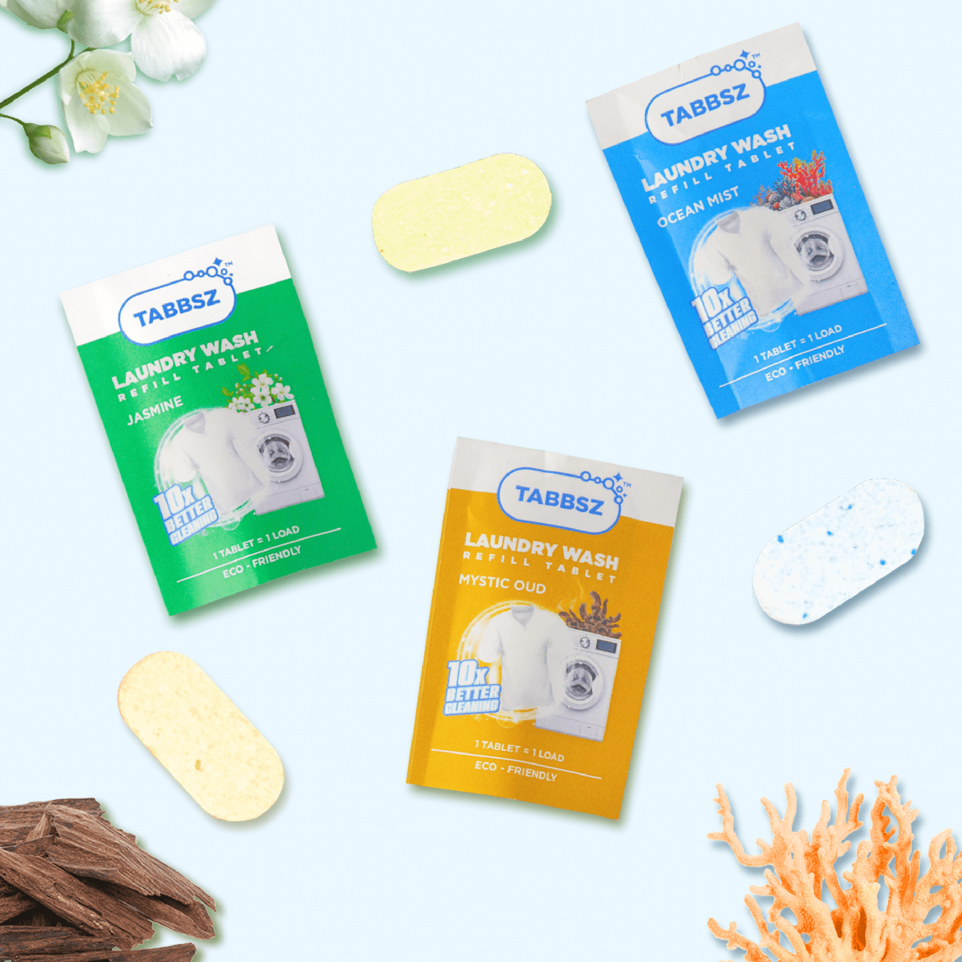 TABBSZ LAUNDRY WASH - ASSORTED PACK - Tabbsz store- Assorted Packs / pack of 8 - wk_wallet