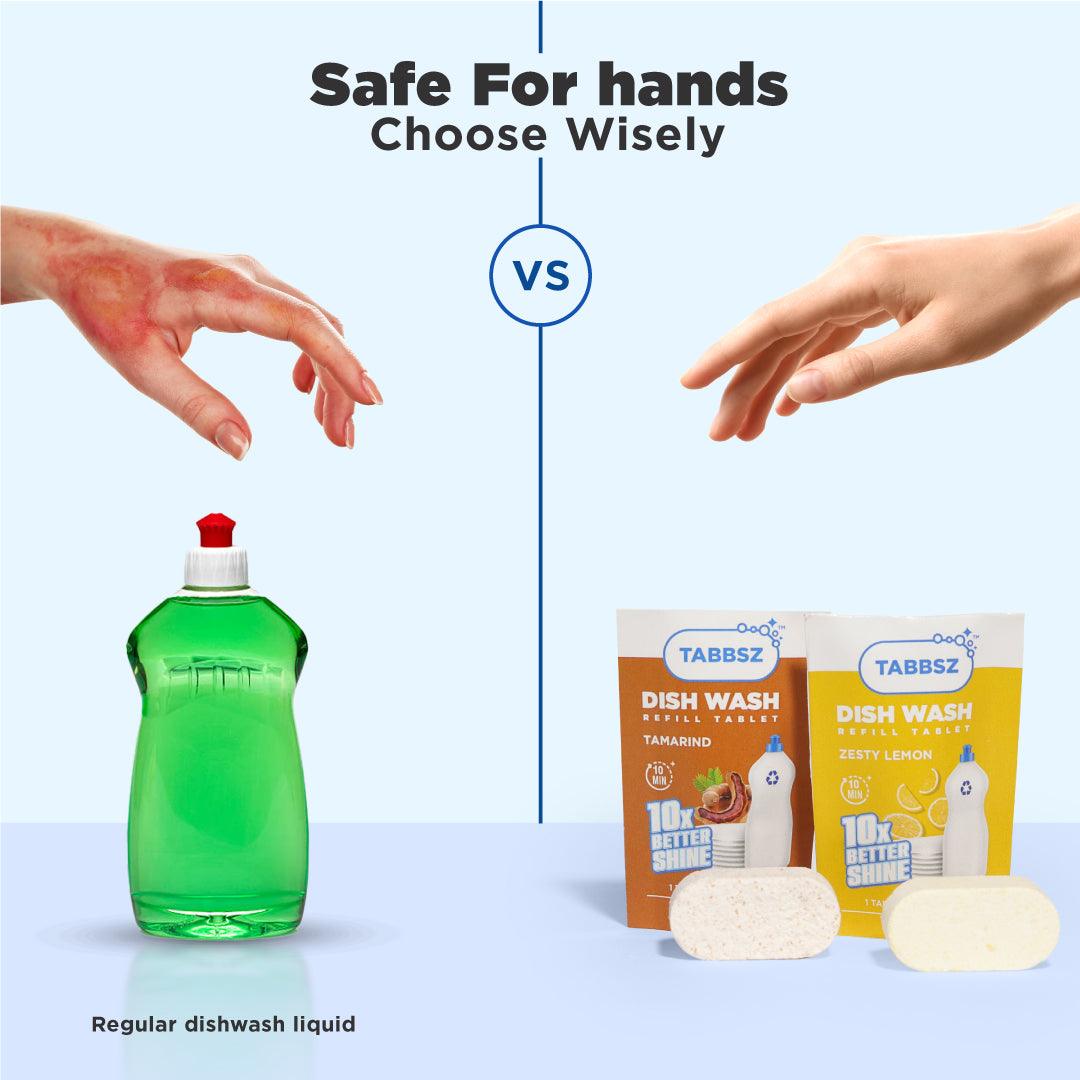 Tabbsz dishwash gel 250ml, safe to use, eco-friendly and effective dishwash wash, gentle on skin, plastic-free formula, best natural dishwashing liquid